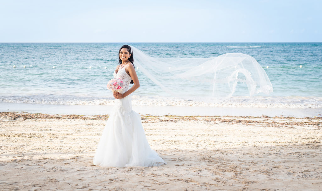 Photography By Sherifa destination wedding bride on beach